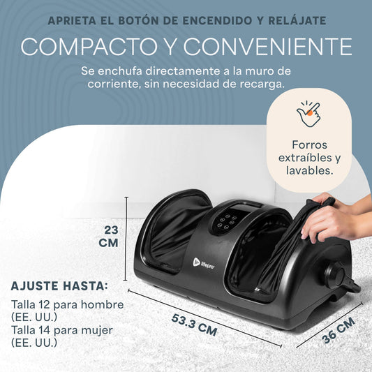LifePro Eléctrico Shiatsu – Masajeador de Pies con Calor y Compresión para Fascitis Plantar y Piernas Cansadas – Masajeador Pies Profesional para Casa