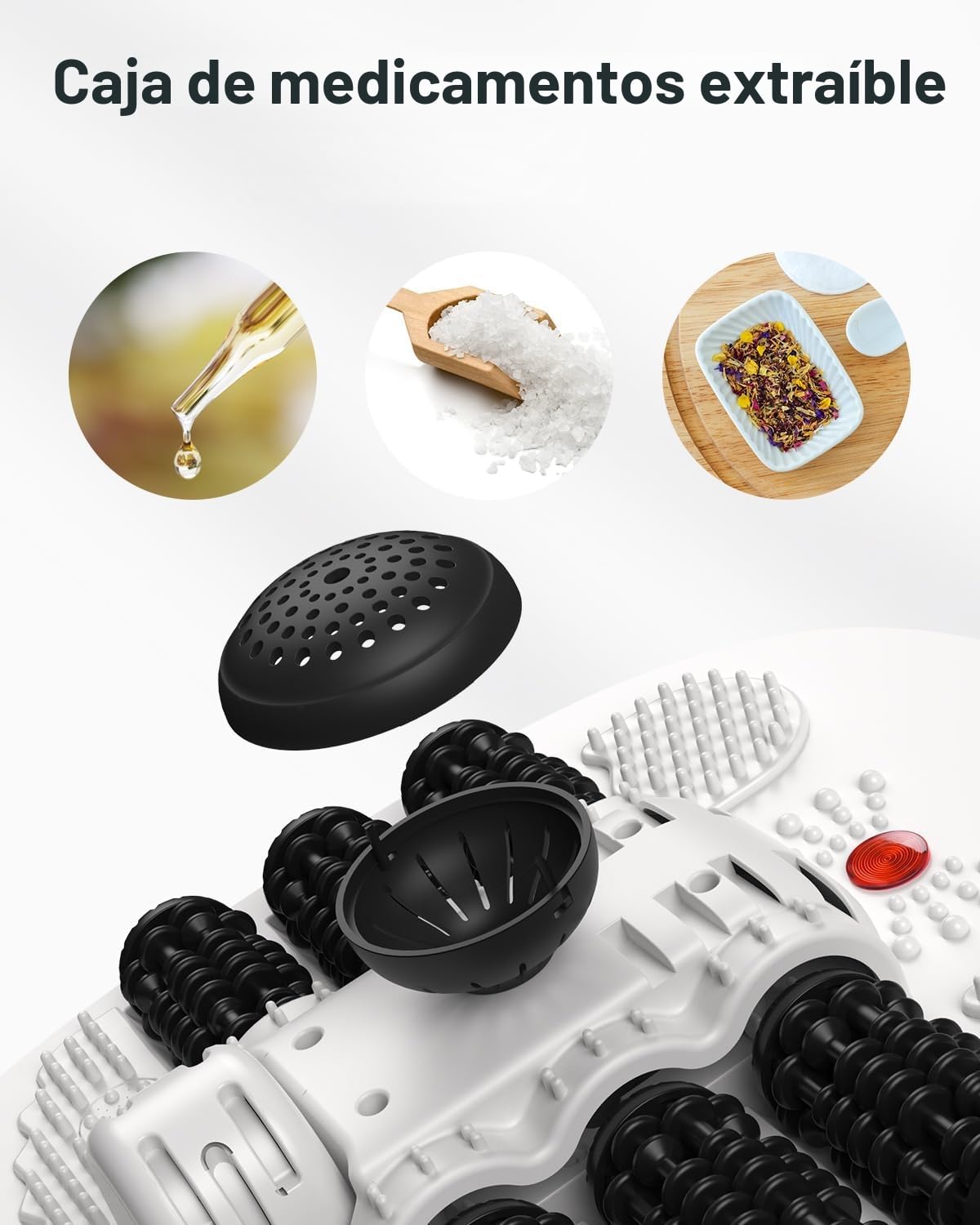 Masajeador de Baño para Pies RENPHO con Calentamiento Rápido, Masaje Automático y Potentes Chorros de Burbujas, Rodillos de Masaje Shiatsu, Pedicura Spa para Pies Cansados, Regalo dia de la madre