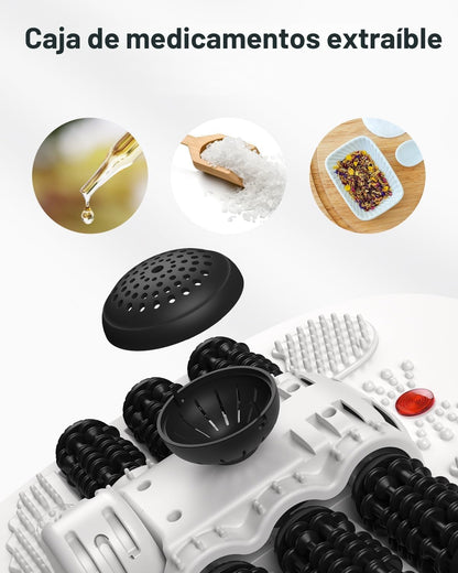 Masajeador de Baño para Pies RENPHO con Calentamiento Rápido, Masaje Automático y Potentes Chorros de Burbujas, Rodillos de Masaje Shiatsu, Pedicura Spa para Pies Cansados, Regalo dia de la madre