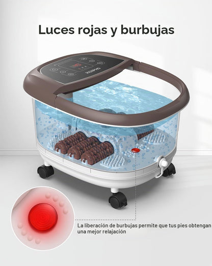 Masajeador de Baño para Pies RENPHO con Calentamiento Rápido, Masaje Automático y Potentes Chorros de Burbujas, Rodillos de Masaje Shiatsu, Pedicura Spa para Pies Cansados, Regalo dia de la madre