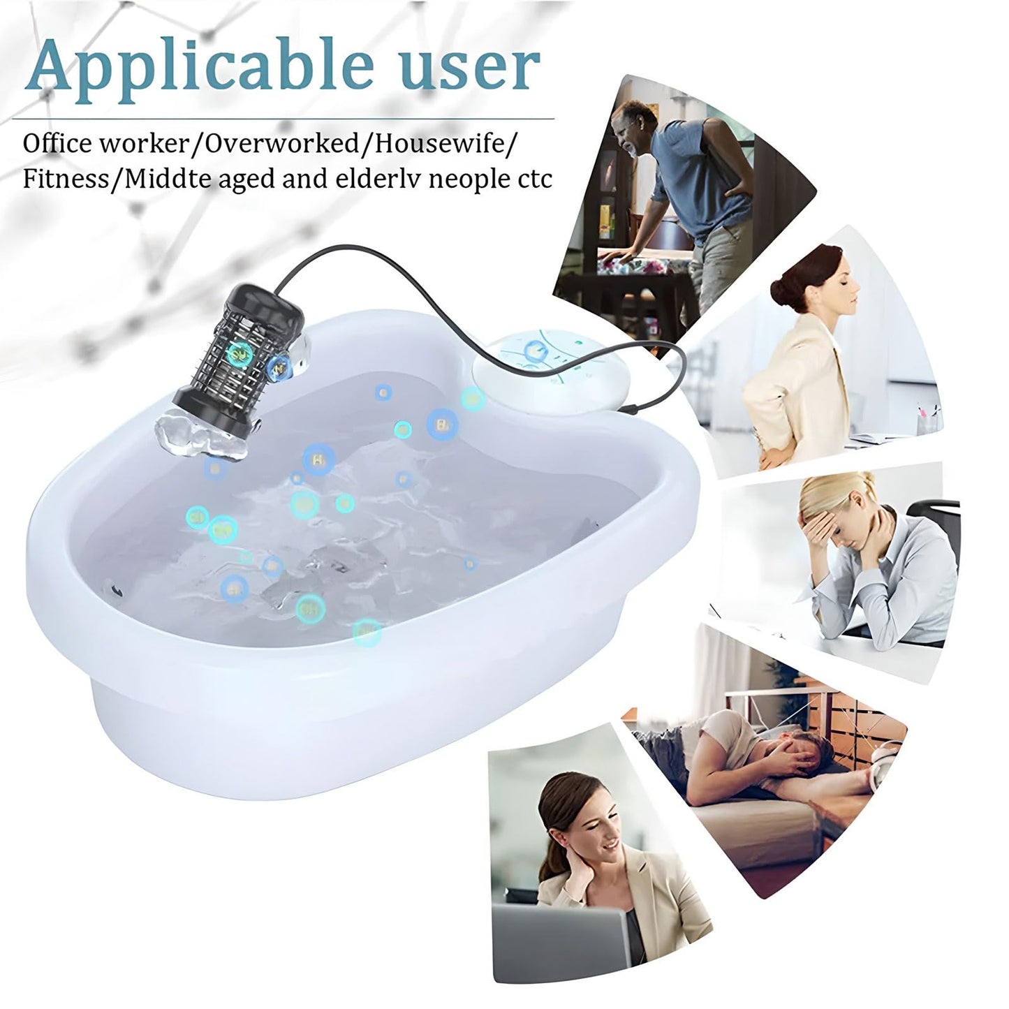 Spa De Pie Iónico En La Desintoxicación Del Hogar Y Limpieza, 2.0 Máquina De Baño De Pie De Desintoxicación Con Cuenca De Bañera, Desintoxicación Del Cuerpo Relajado Y Aliviado