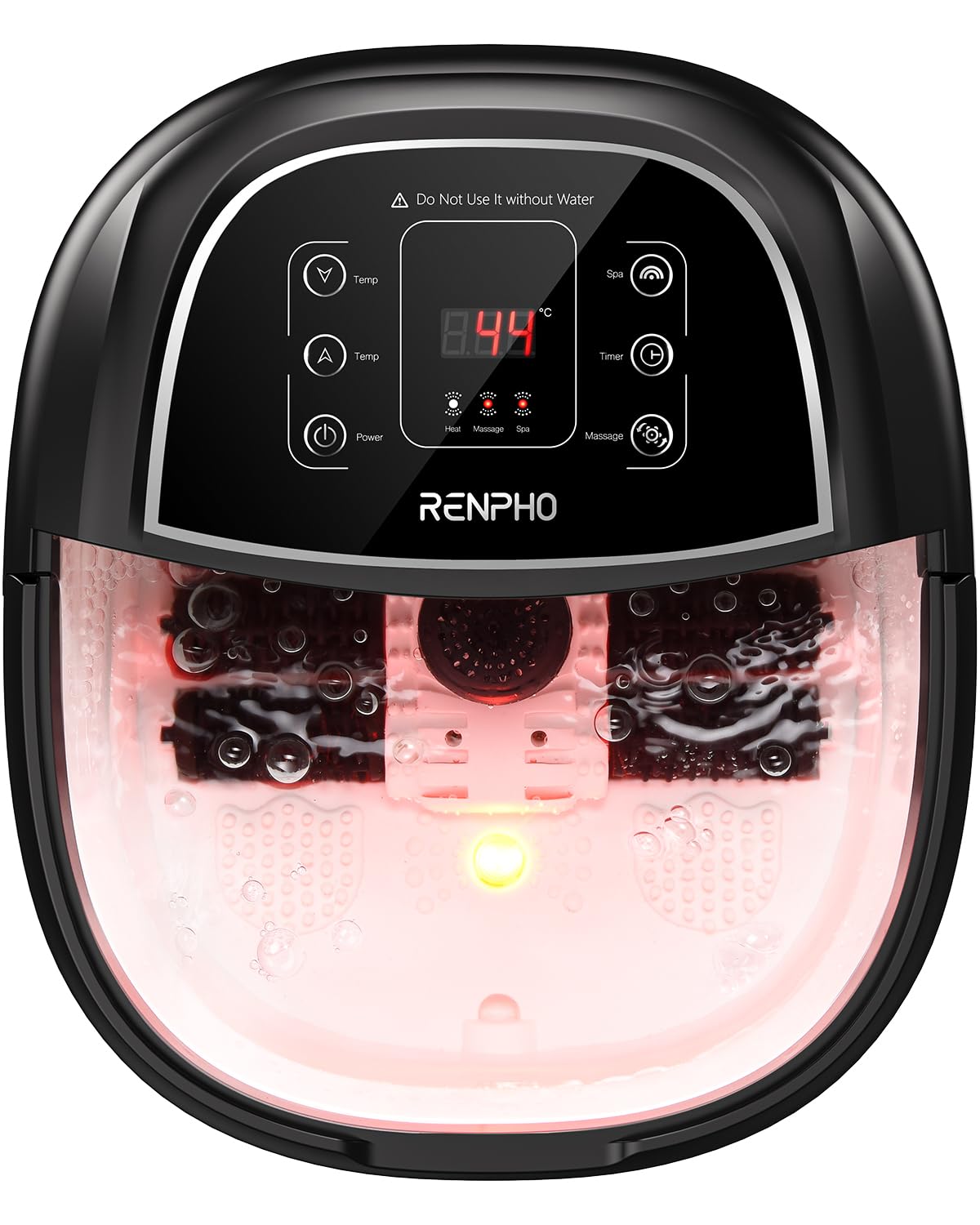 Masajeador de Baño para Pies RENPHO con Calentamiento Rápido, Masaje Automático y Potentes Chorros de Burbujas, Rodillos de Masaje Shiatsu, Pedicura Spa para Pies Cansados, Regalo dia de la madre