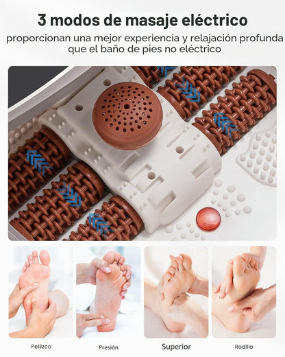 Masajeador de Baño para Pies RENPHO con Calentamiento Rápido, Masaje Automático y Potentes Chorros de Burbujas, Rodillos de Masaje Shiatsu, Pedicura Spa para Pies Cansados, Regalo dia de la madre