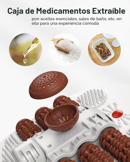 Masajeador de Baño para Pies RENPHO con Calentamiento Rápido, Masaje Automático y Potentes Chorros de Burbujas, Rodillos de Masaje Shiatsu, Pedicura Spa para Pies Cansados, Regalo dia de la madre
