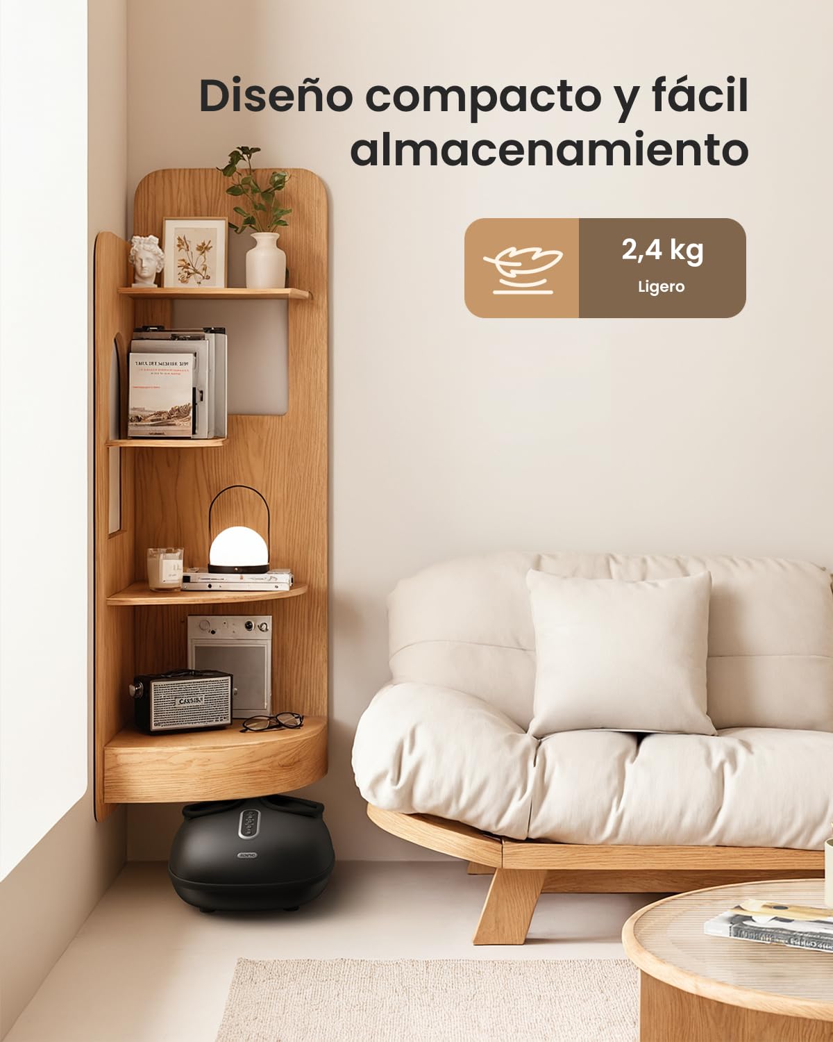 RENPHO Masajeador de Pies con Calor, Material Suave y Flexible, Masaje Shiatsu para Dedos y Arcos, 3 Niveles de Presión de Aire y 3 Niveles de Amasado, Ideal Como Regalo Para Hombres y Mujeres
